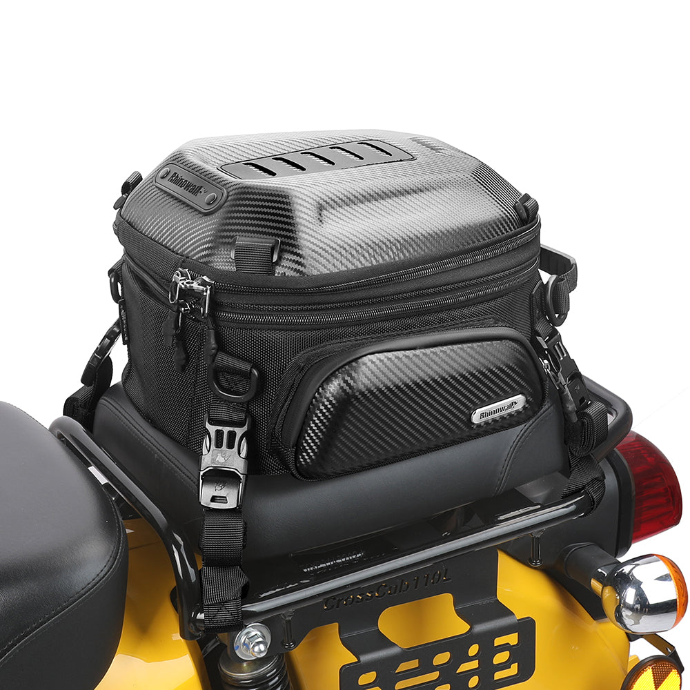 RHINOWALK MTR4001 Expandable Motorcycle Hard Shell Tail Bag Motocross Trunk Tail Bag RHINOWALK MTR4001 Expandable Motorcycle Hard Shell Tail Bag Motocross Trunk Tail Bag